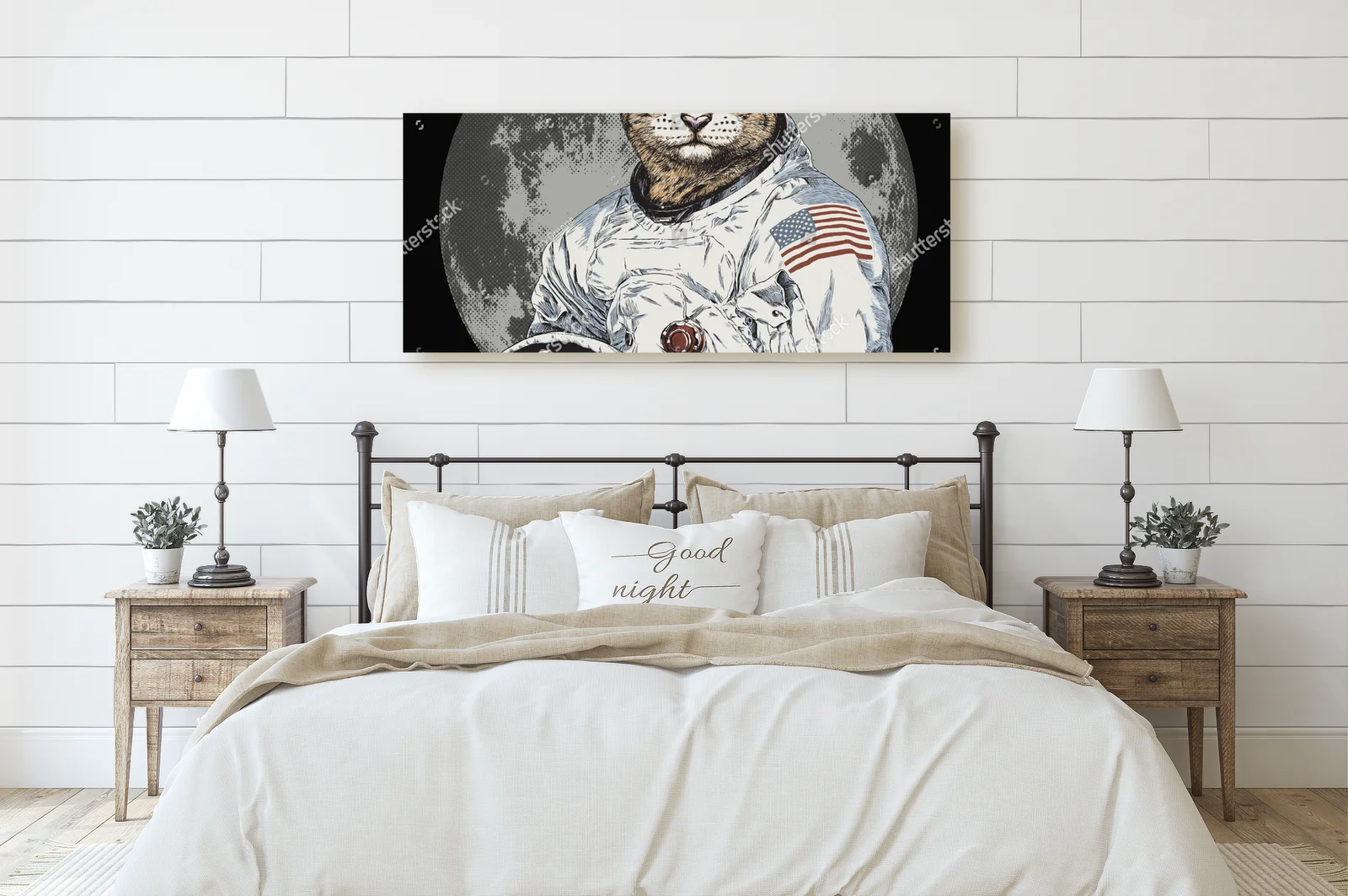 Wesoły hipsterski kot astronauta w kosmosie