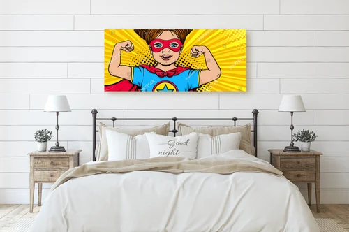 Superbohaterka w retro stylu pełna mocy i radości