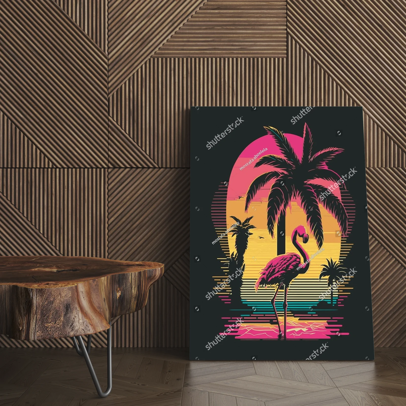 Kolosalne flamingi w neonowych odcieniach zachodu