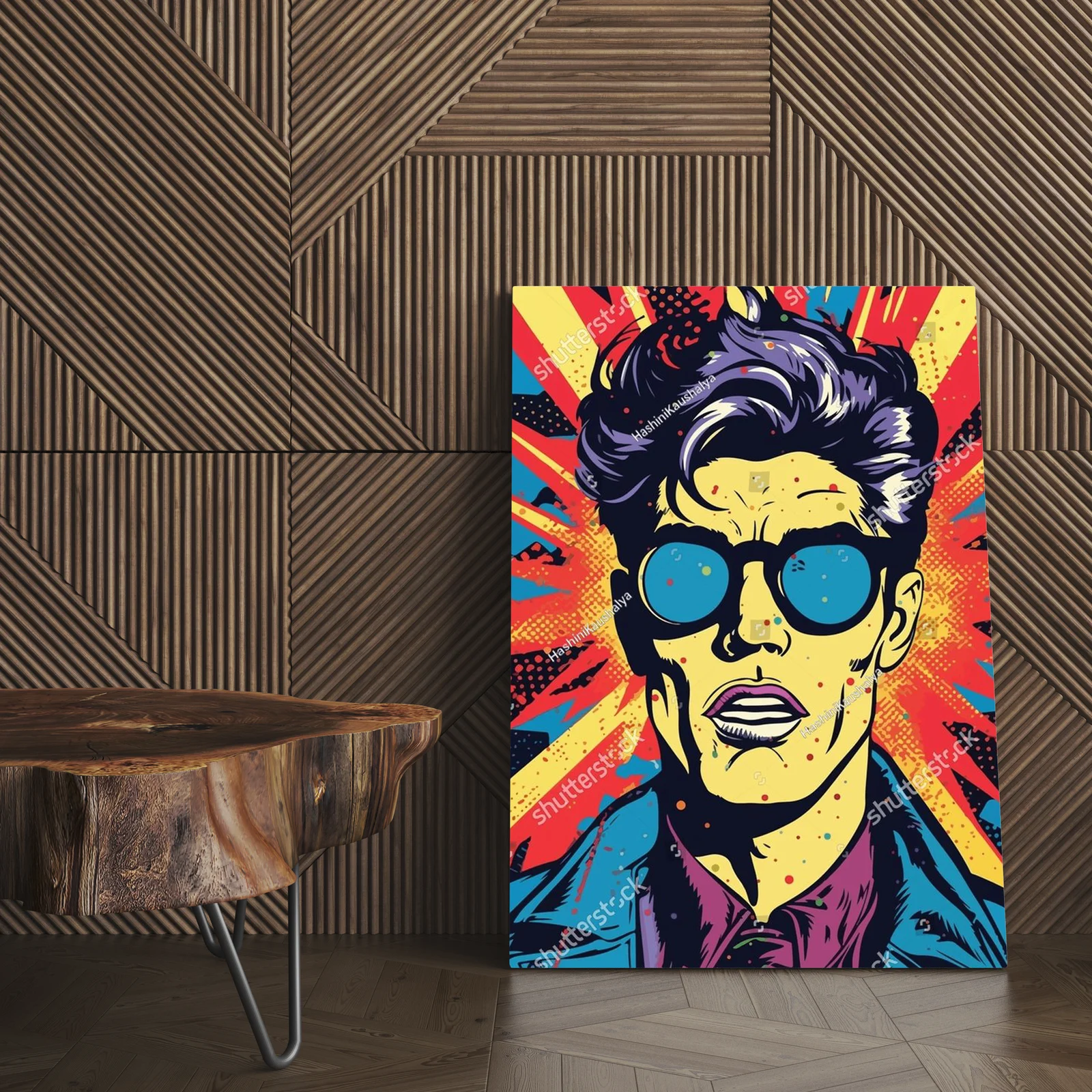 Kolorowy portret retro w stylu pop art