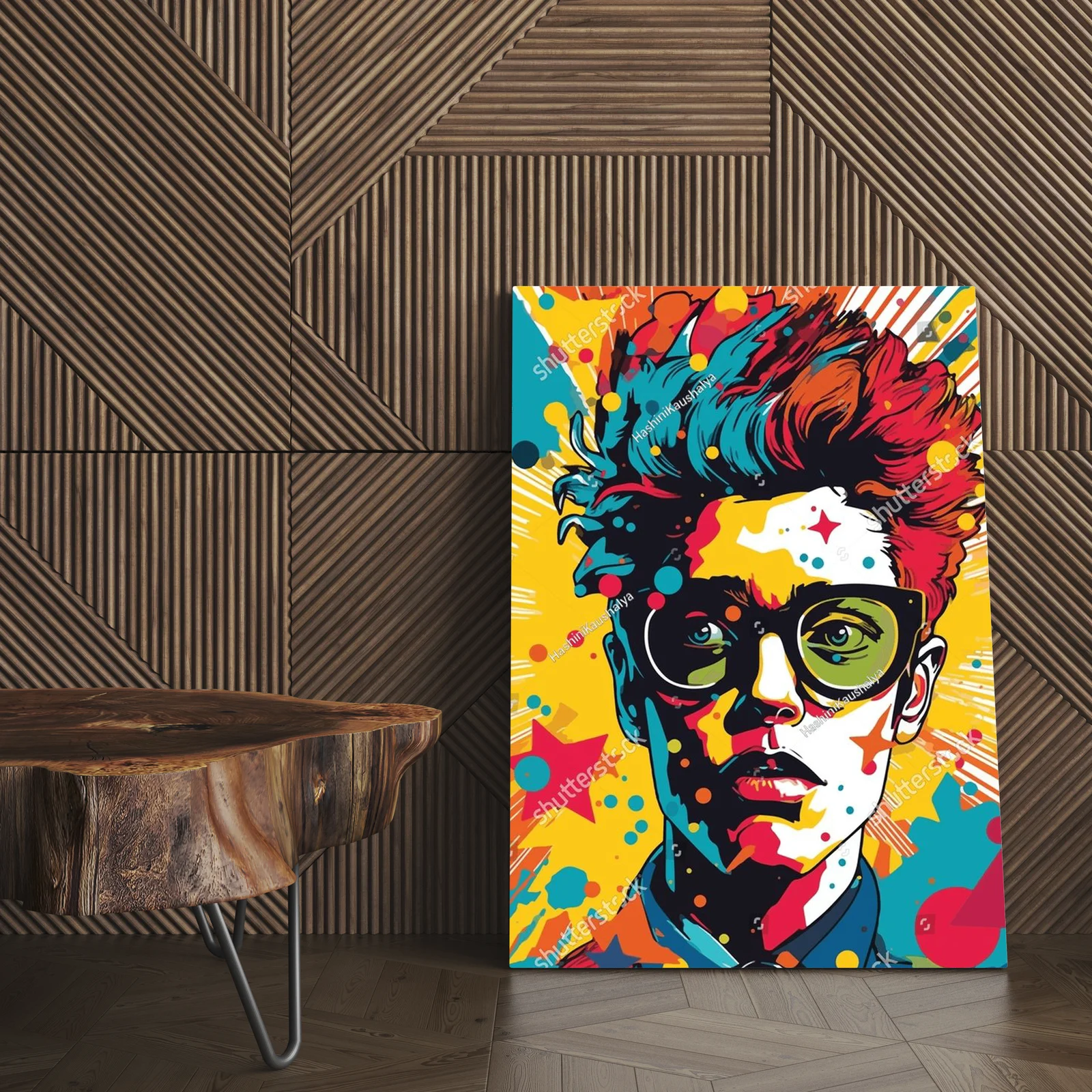 Kolorowa pop-artowa kompozycja w retro stylu