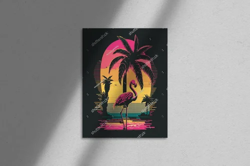 Kolosalne flamingi w neonowych odcieniach zachodu