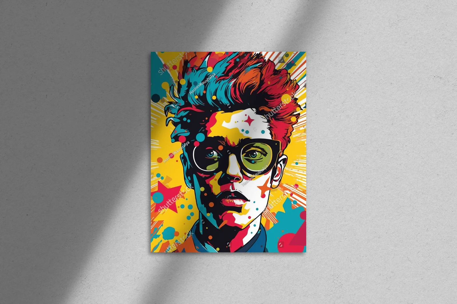 Kolorowa pop-artowa kompozycja w retro stylu