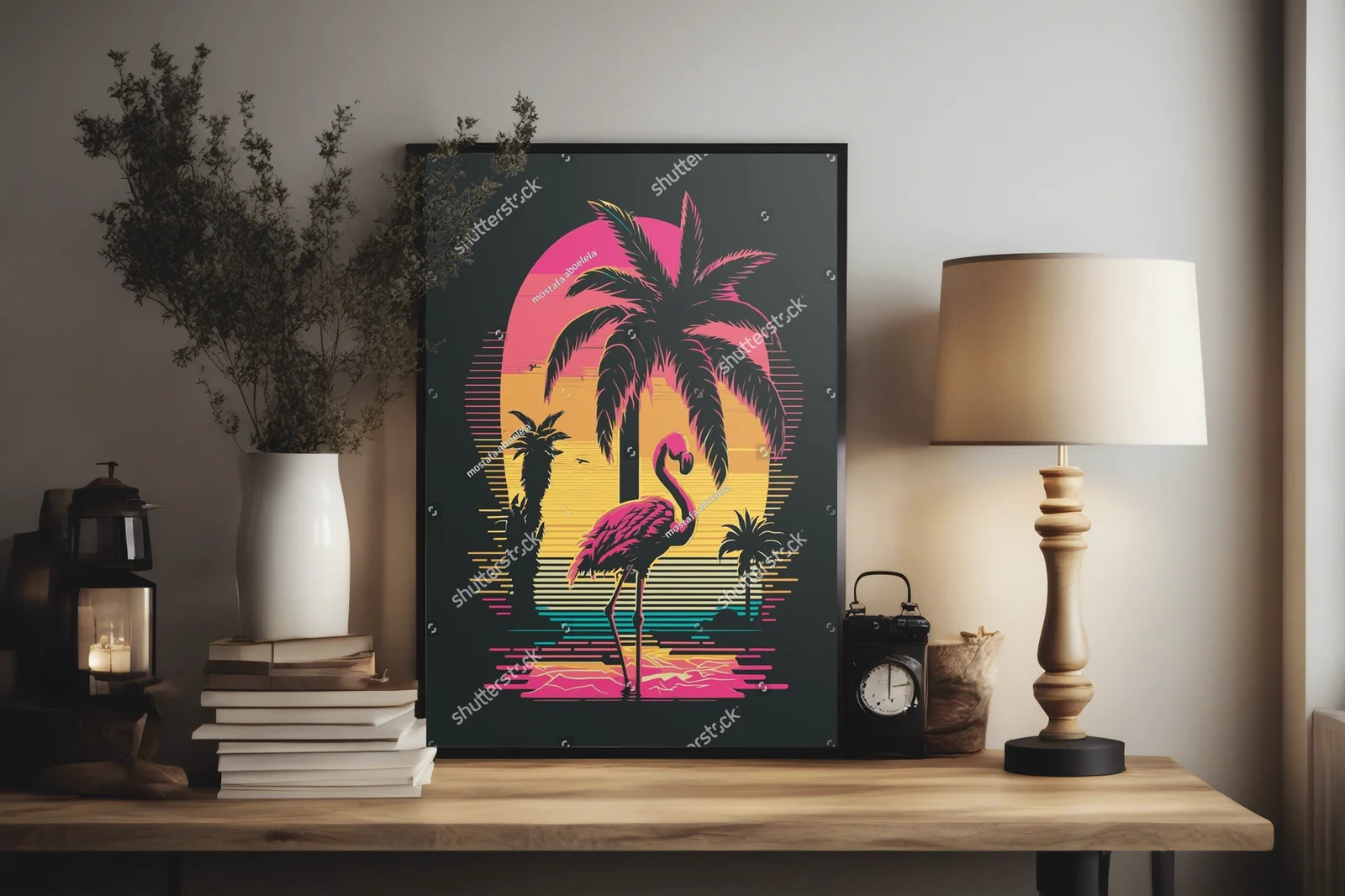 Kolosalne flamingi w neonowych odcieniach zachodu