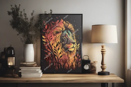 Majestatyczny król dżungli w pop-artowej formie