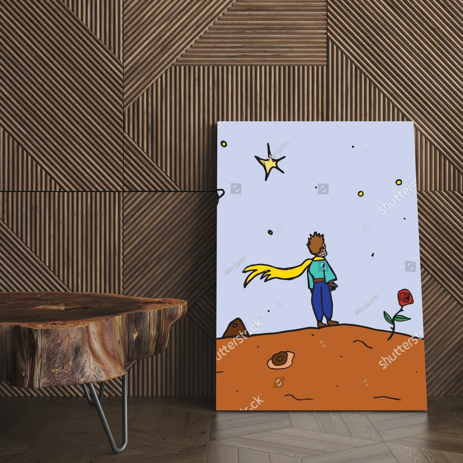 Ilustracja Małego Księcia w pastelowych odcieniach