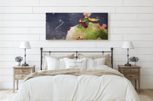 Mały Książę na tle nocnego nieba