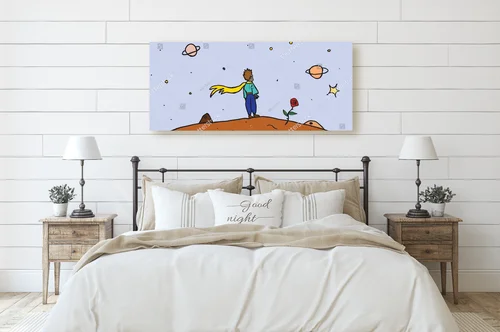 Ilustracja Małego Księcia w pastelowych odcieniach