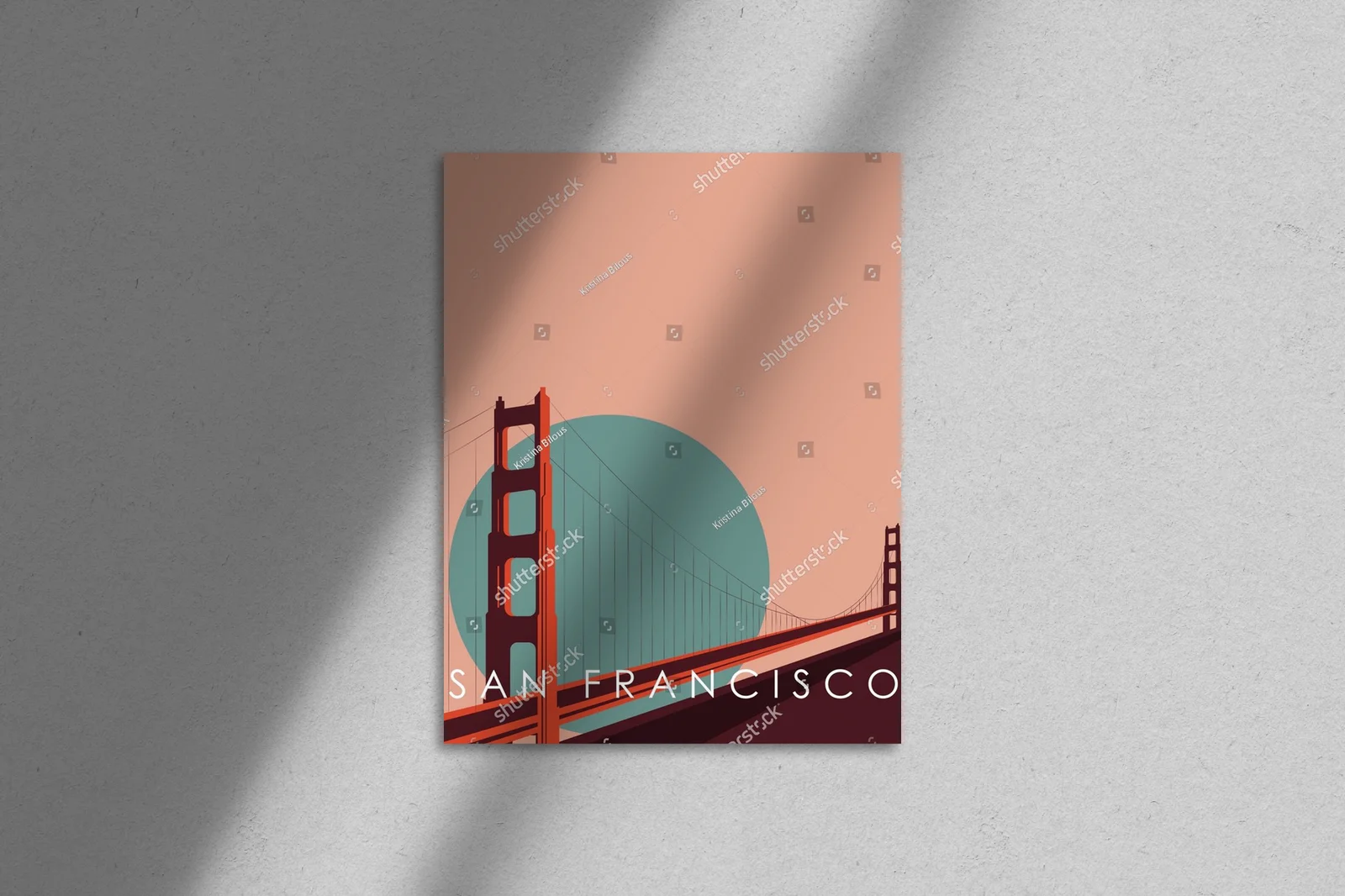 W retro klimacie San Francisco z Mostem Golden Gate