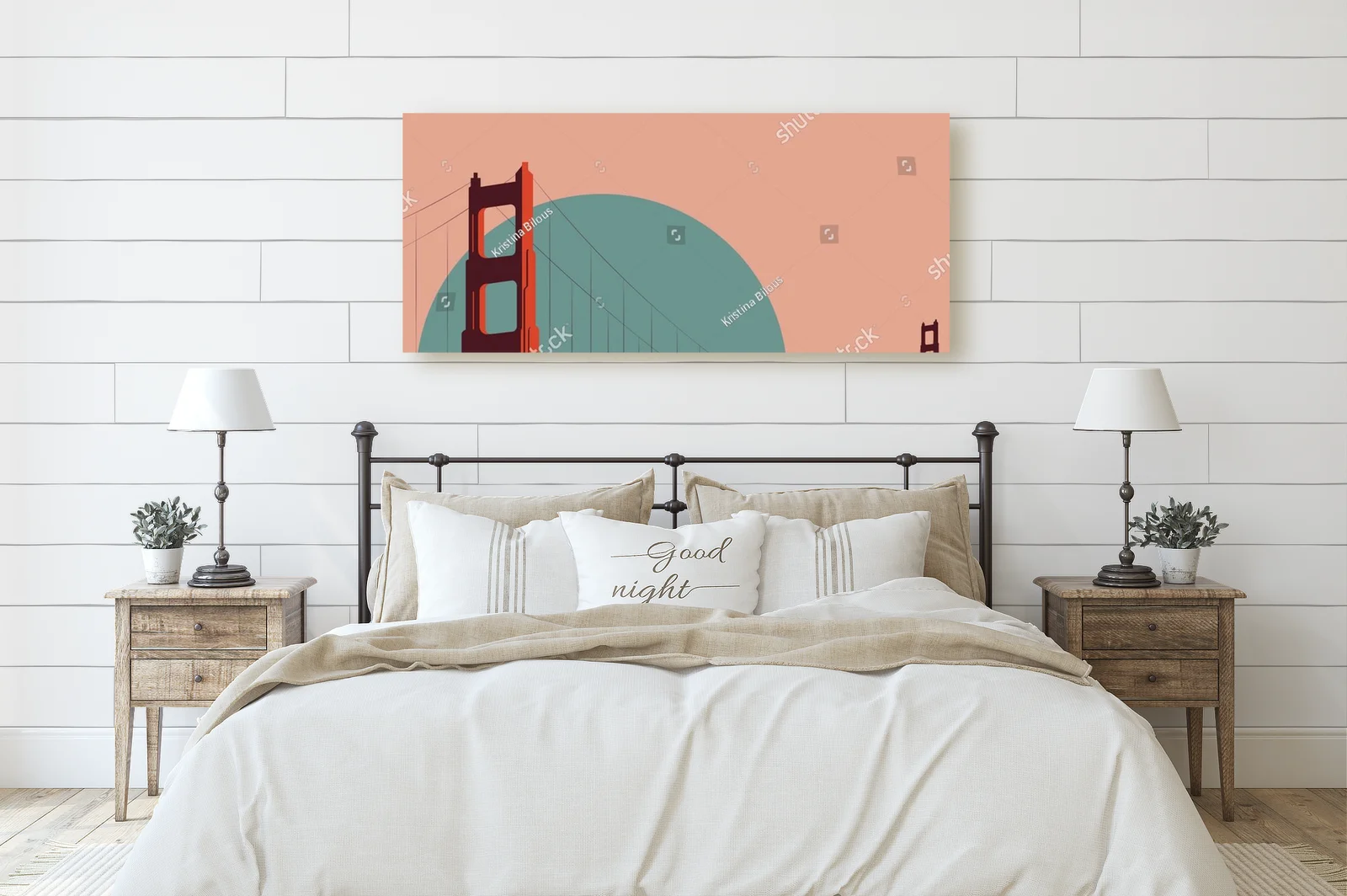W retro klimacie San Francisco z Mostem Golden Gate