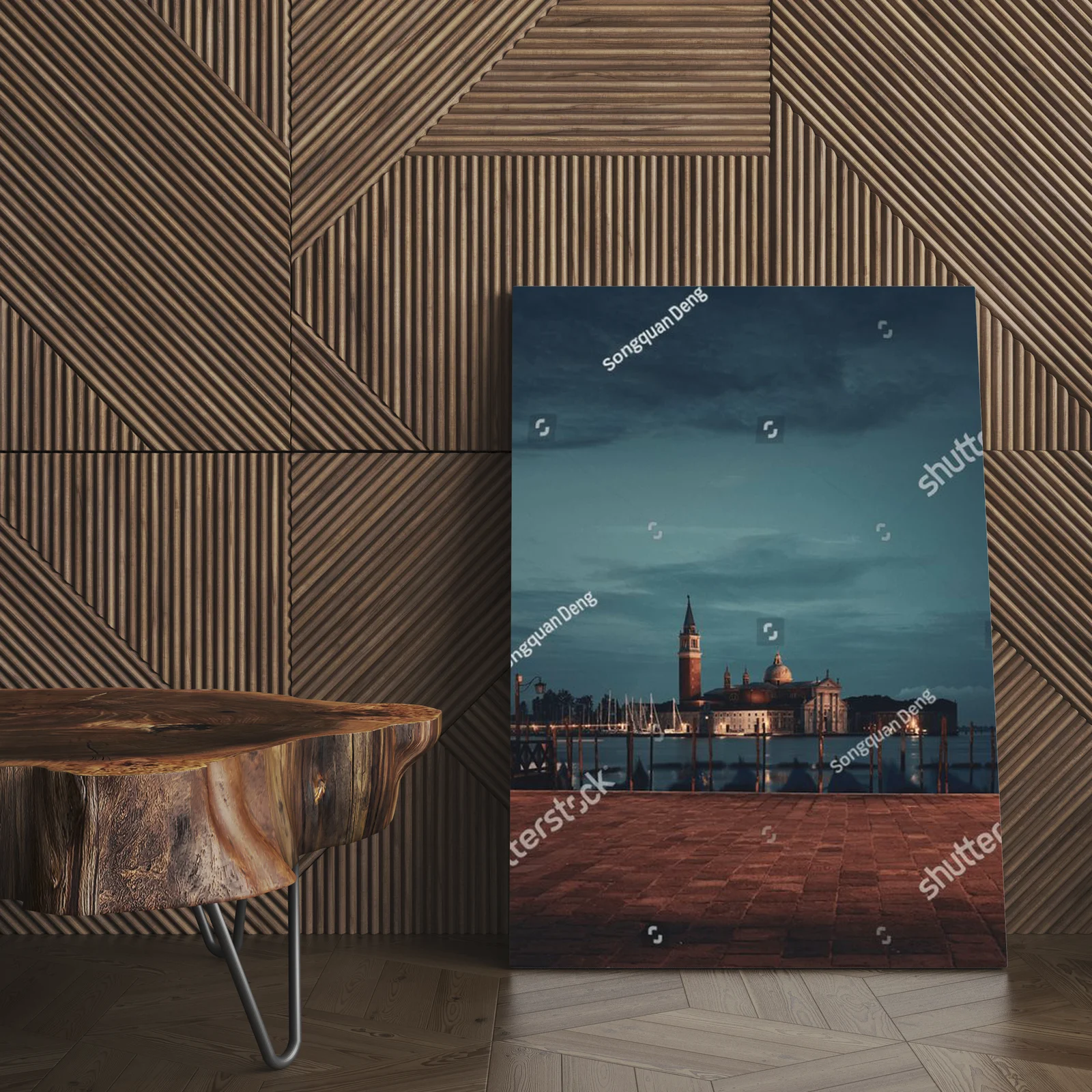 Urokliwa noc w Wenecji z lampą uliczną