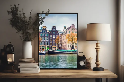 Malownicze widoki Amsterdamu w jesiennych kolorach
