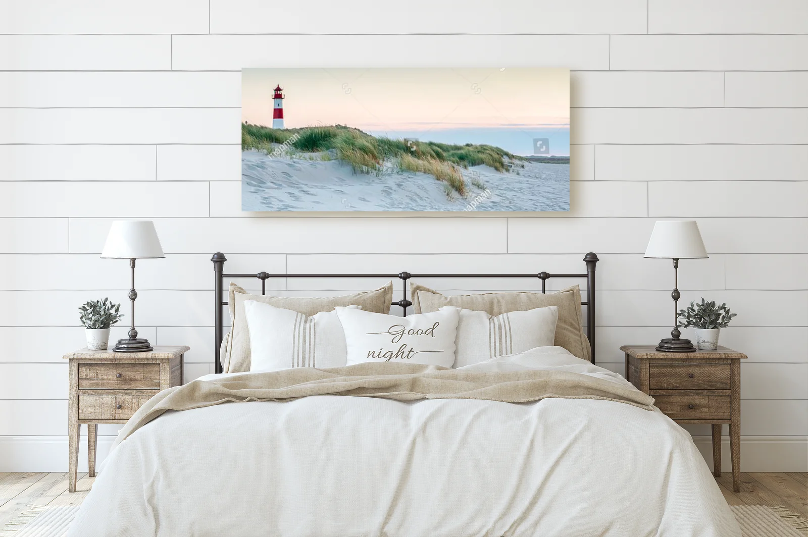 Panoramiczny widok latarni morskiej na wyspie Sylt