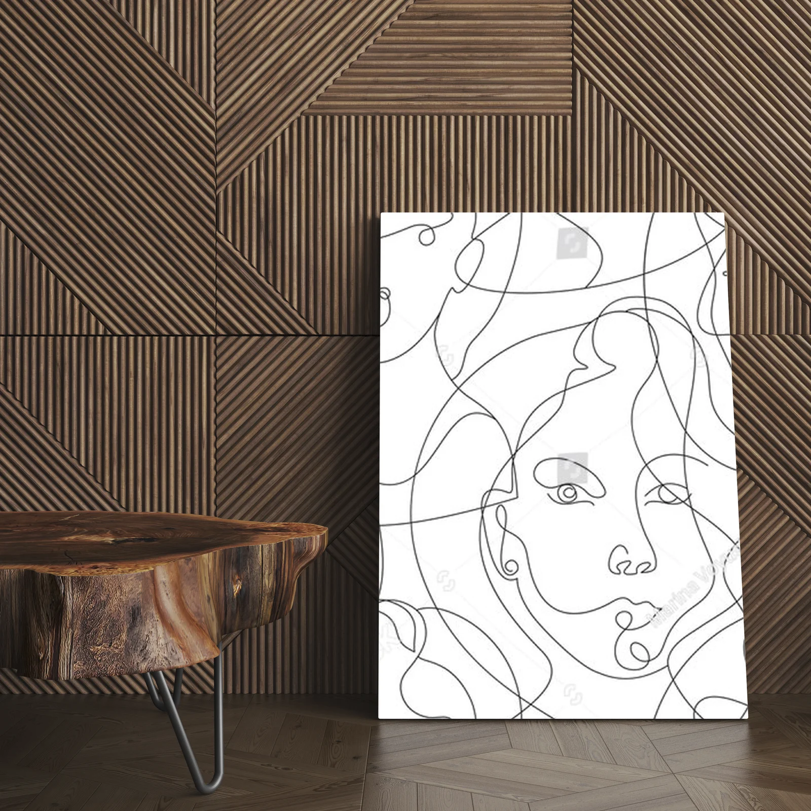 Abstrakcyjny portret w minimalistycznym stylu