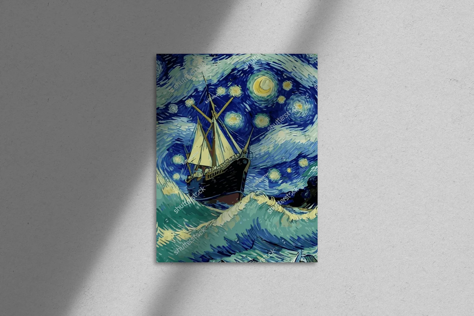 Nocny rejs przez burzę w stylu Van Gogha