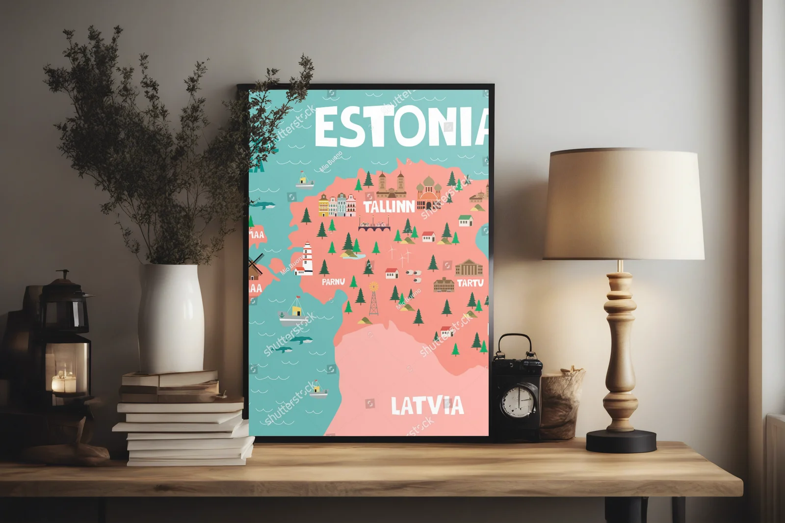 Ilustrowana mapa Estonii – przygoda w pastelowych barwach