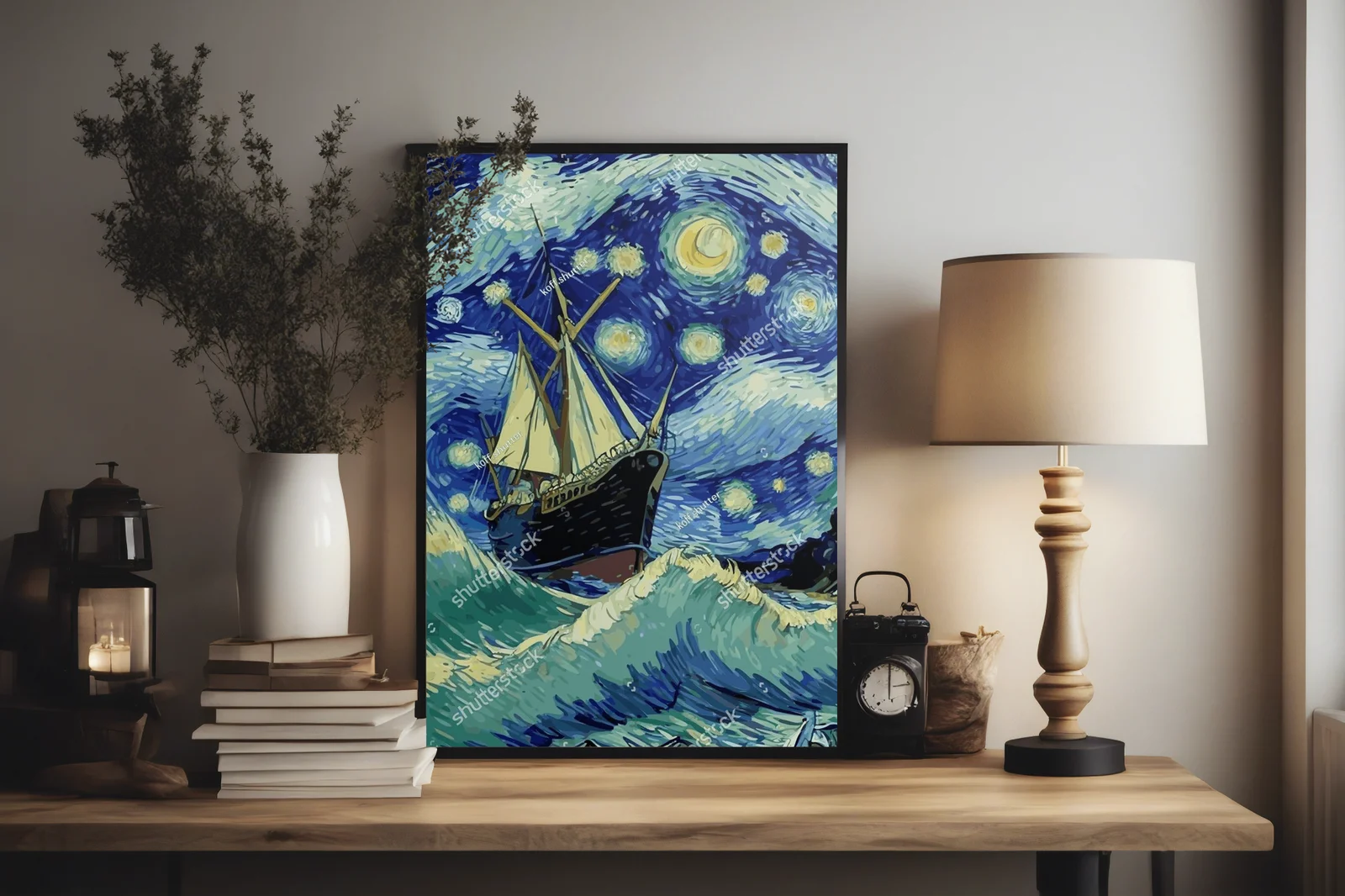 Nocny rejs przez burzę w stylu Van Gogha
