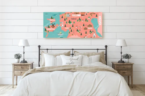 Ilustrowana mapa Estonii – przygoda w pastelowych barwach