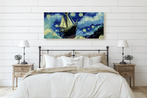 Nocny rejs przez burzę w stylu Van Gogha