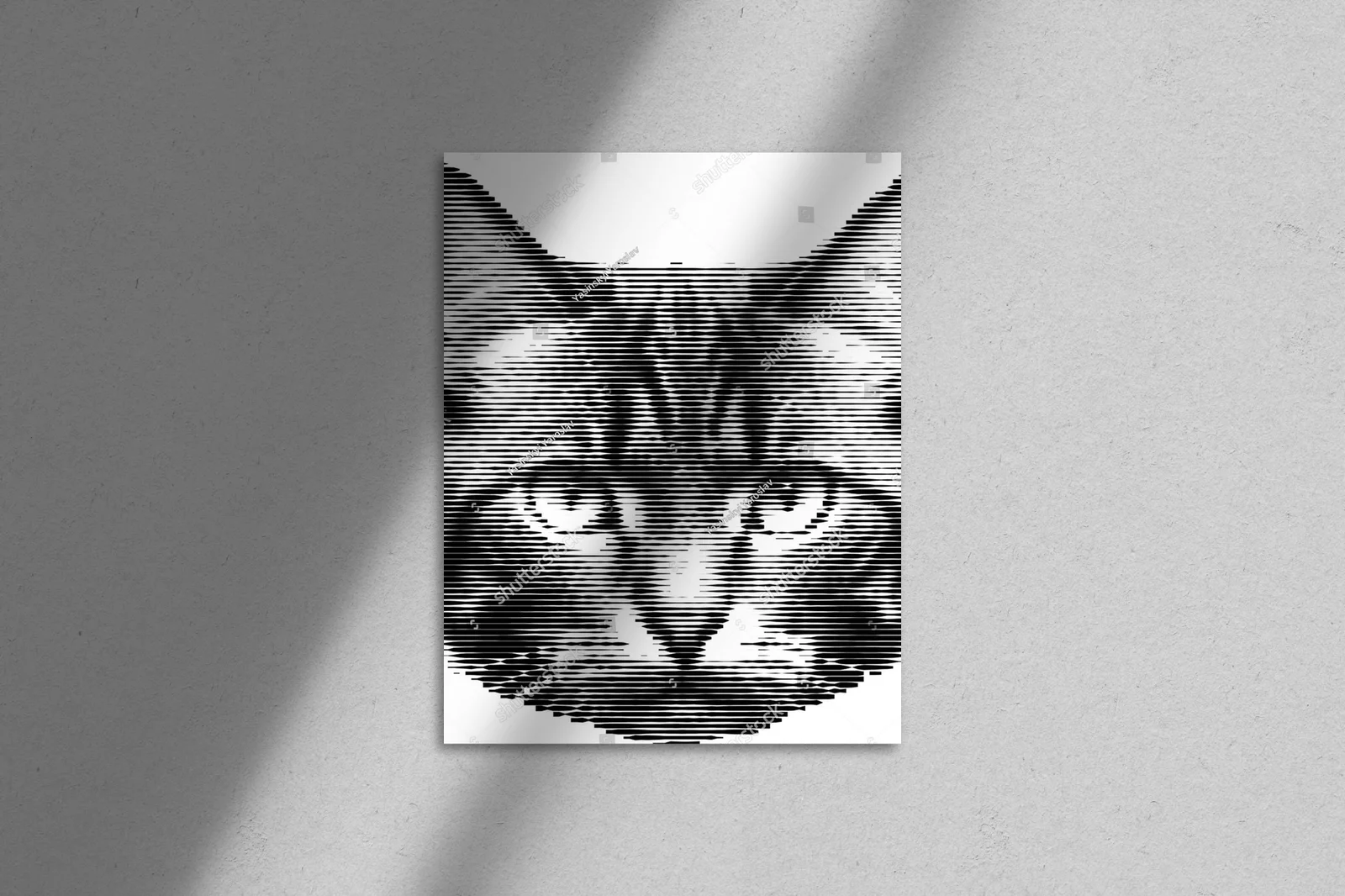 Monochromatyczny portret kota w artystycznym stylu