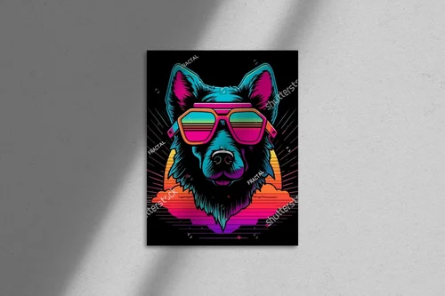 Neonowe Psy: Elegancja lat 80. w Nowoczesnym Stylu