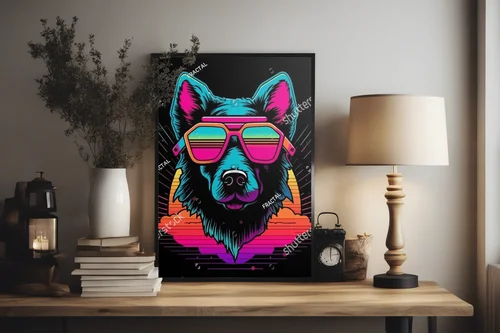 Neonowe Psy: Elegancja lat 80. w Nowoczesnym Stylu