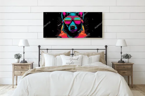 Neonowe Psy: Elegancja lat 80. w Nowoczesnym Stylu