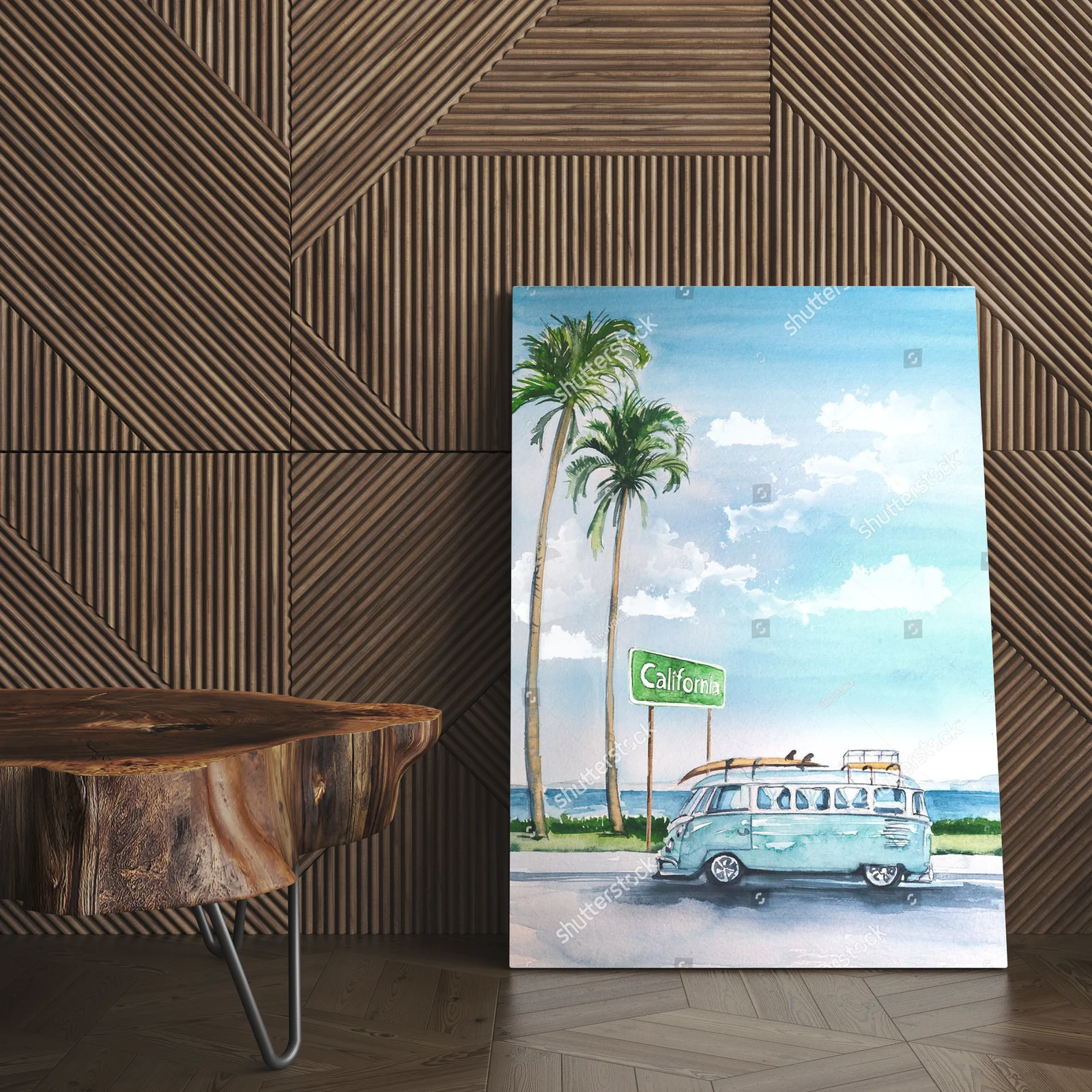 Kalifornijska plaża z retro klimatem