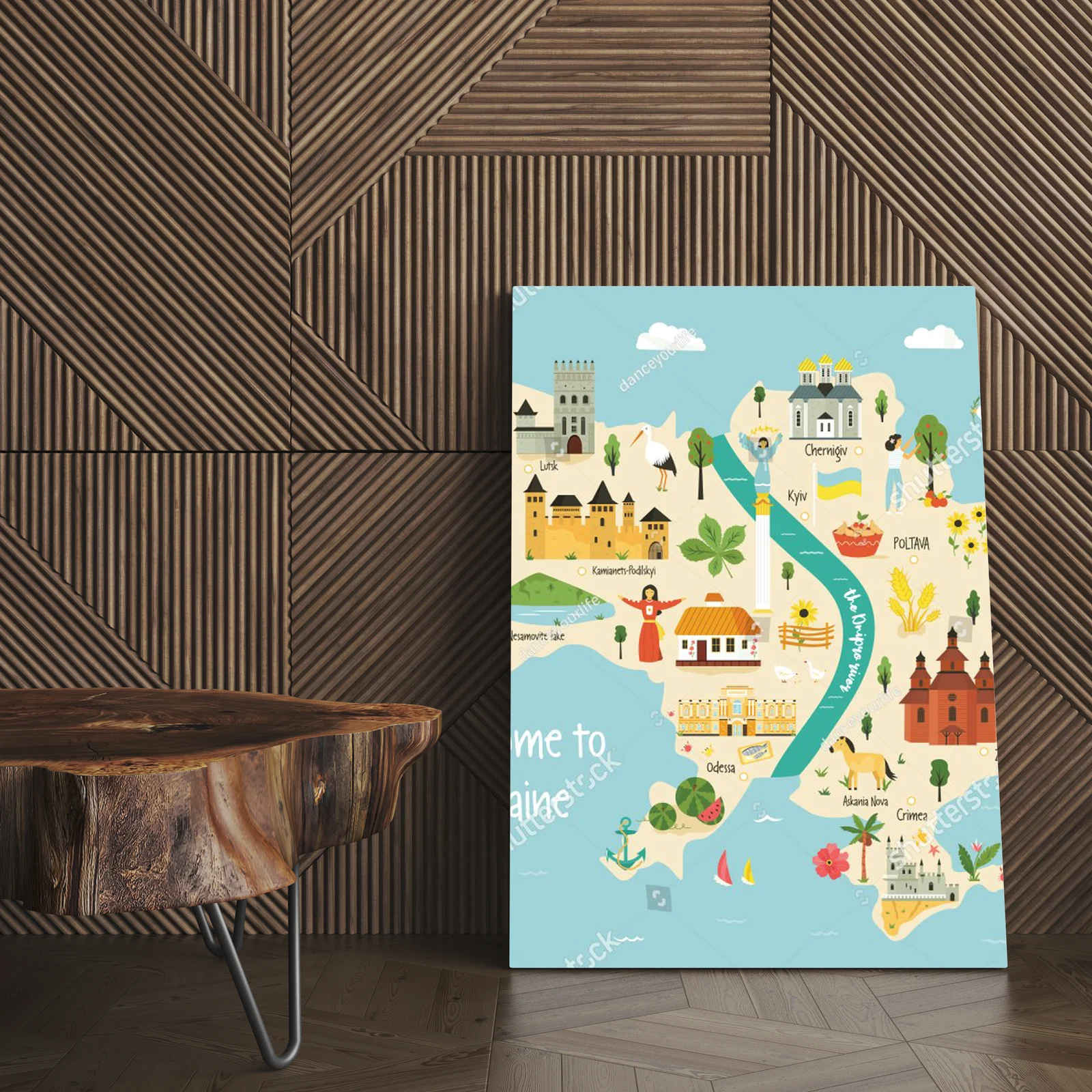 Kolorowa mapa Ukrainy: kraj symboli i tradycji
