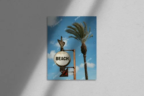 Nostalgiczne znaki plażowe w morskiej tonacji