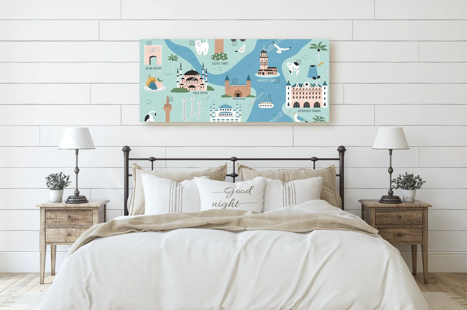 Zachwycająca mapa Istanbul w pastelowych odcieniach