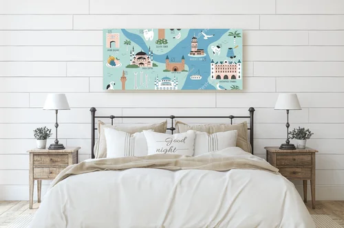 Zachwycająca mapa Istanbul w pastelowych odcieniach