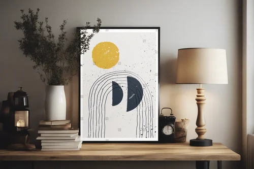 Abstrakcyjna kompozycja w minimalistycznym stylu