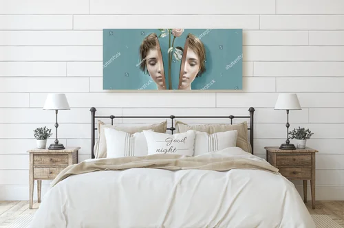 Surrealistyczny portret kobiety z kwiatem