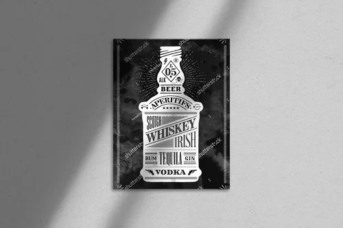 Vintage urok alkoholi w monochromatycznych barwach