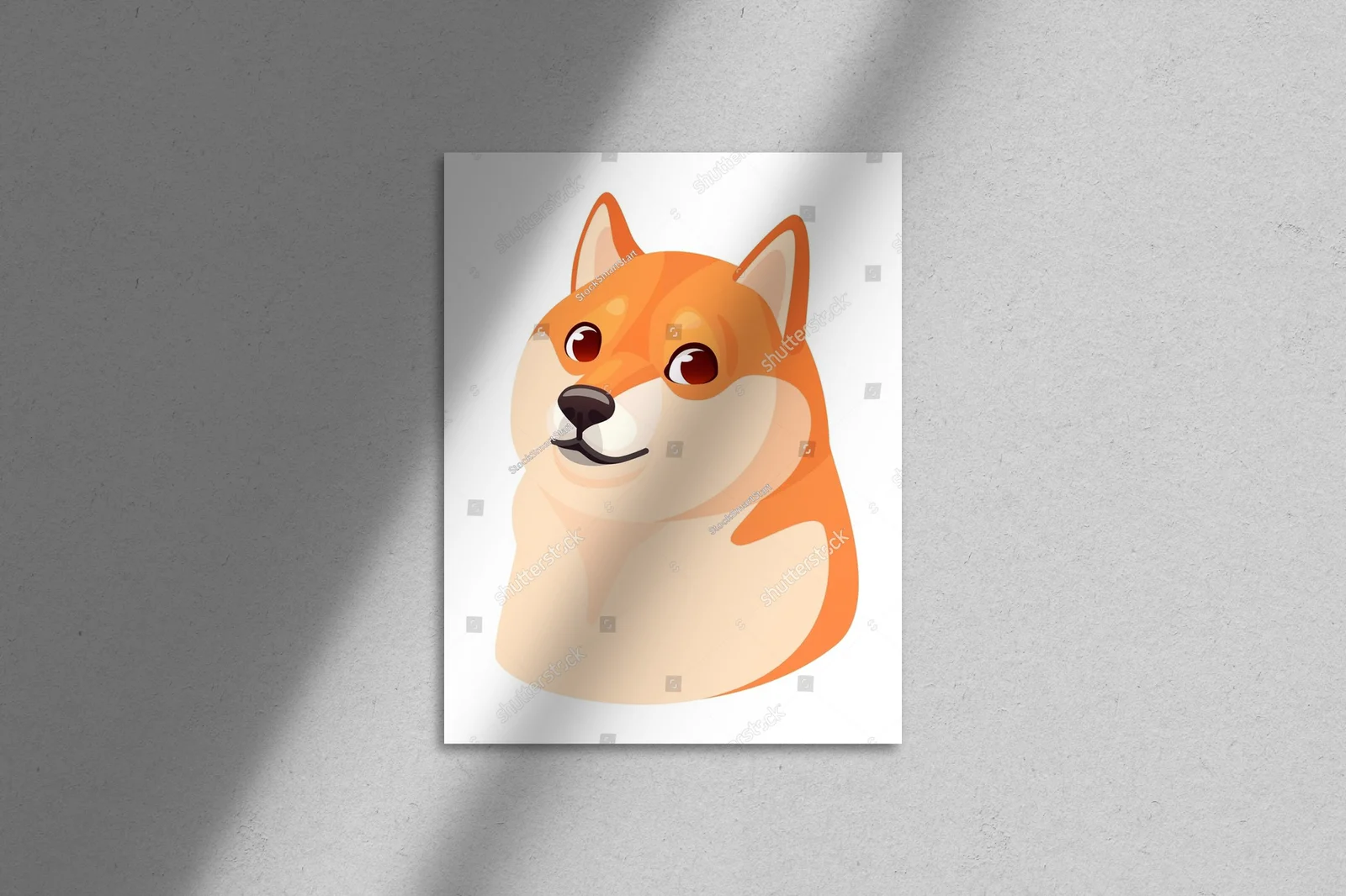 Zabawny Shiba Inu w japońskim stylu