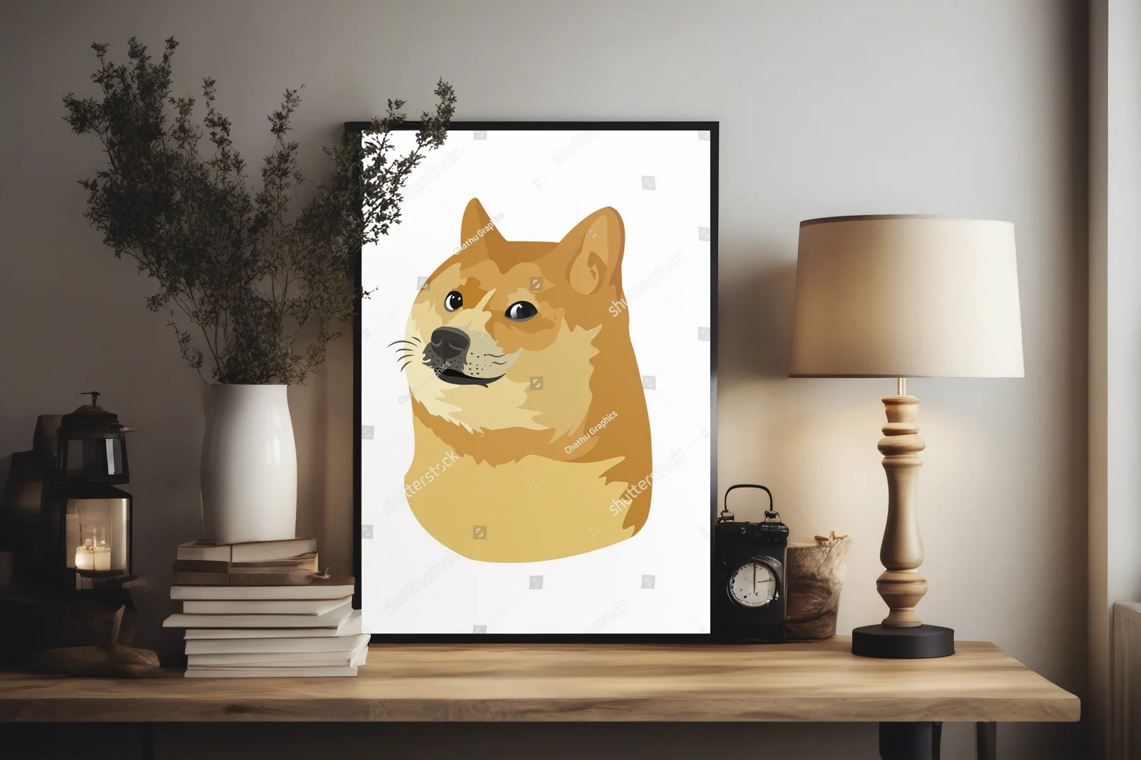 Urocze Shiba Inu w minimalistycznym stylu