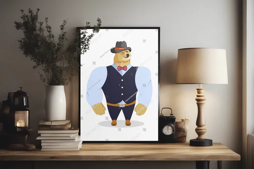 Uroczy Shiba Inu w stylowej aranżacji balima