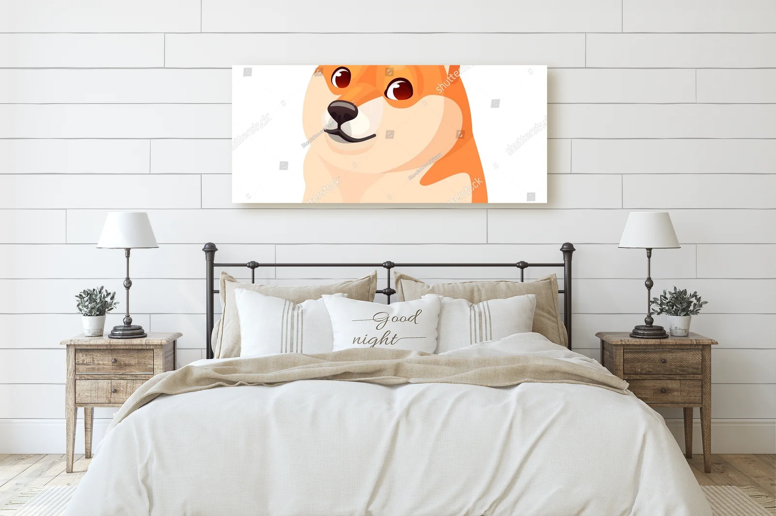 Zabawny Shiba Inu w japońskim stylu