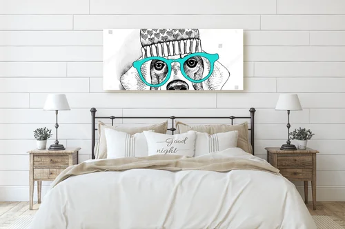 Urokliwy pies w hipsterskich dodatkach zimowych