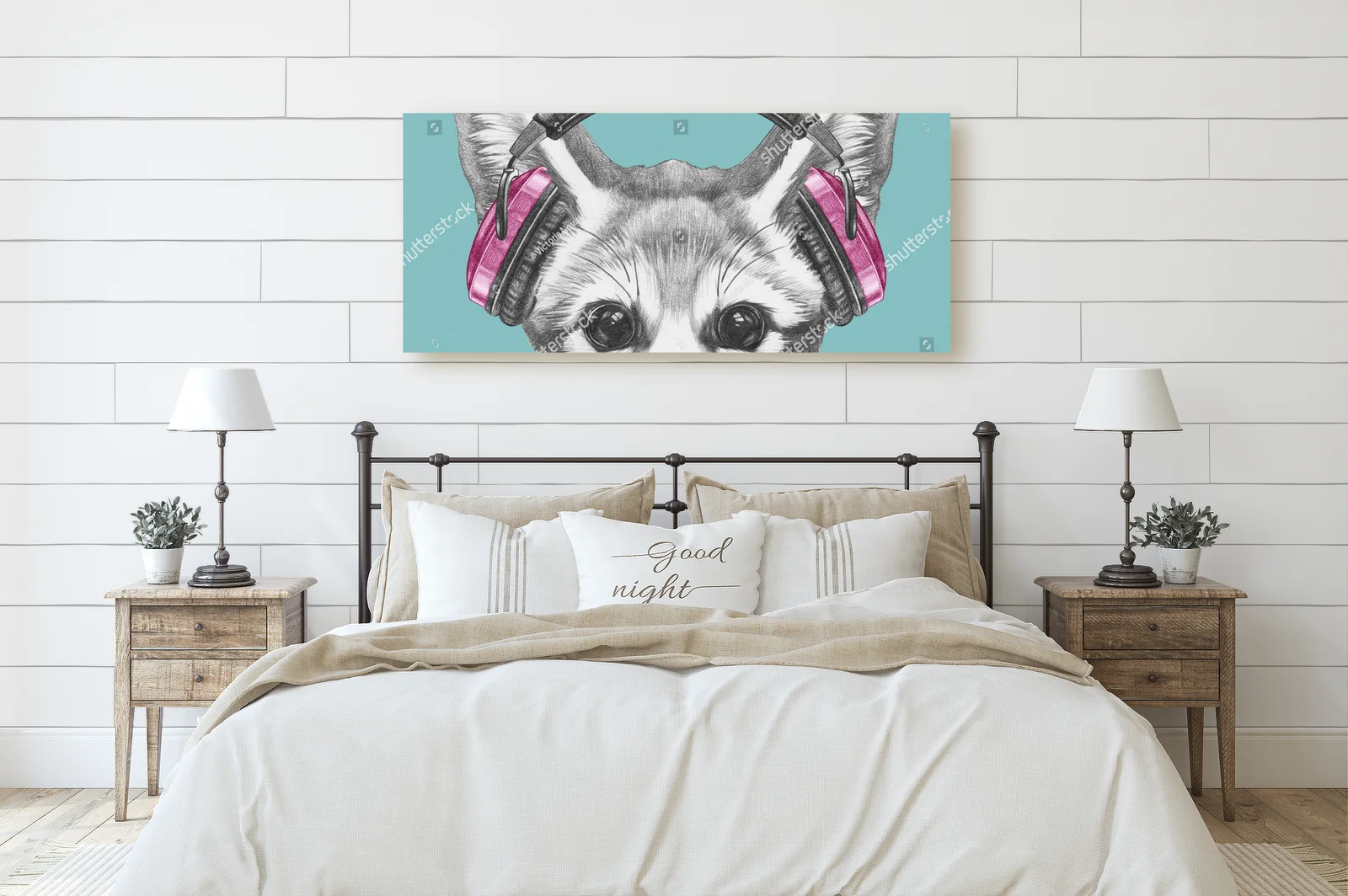 Fennec Fox z słuchawkami w pastelowej aurze
