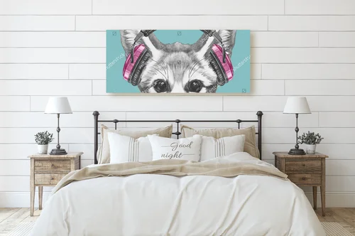 Fennec Fox z słuchawkami w pastelowej aurze