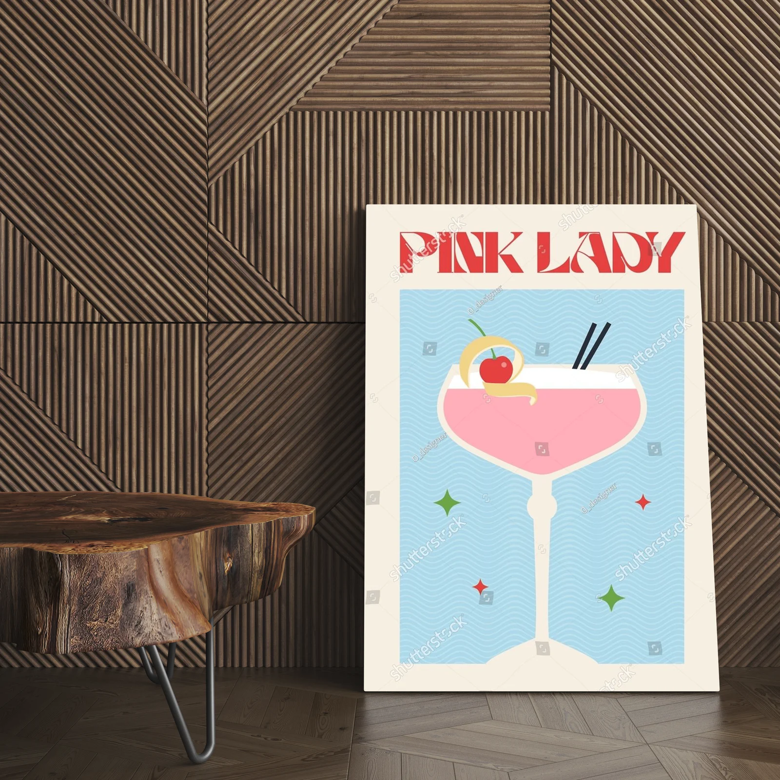 Retro w kolorze różowego drinka z lat 70.