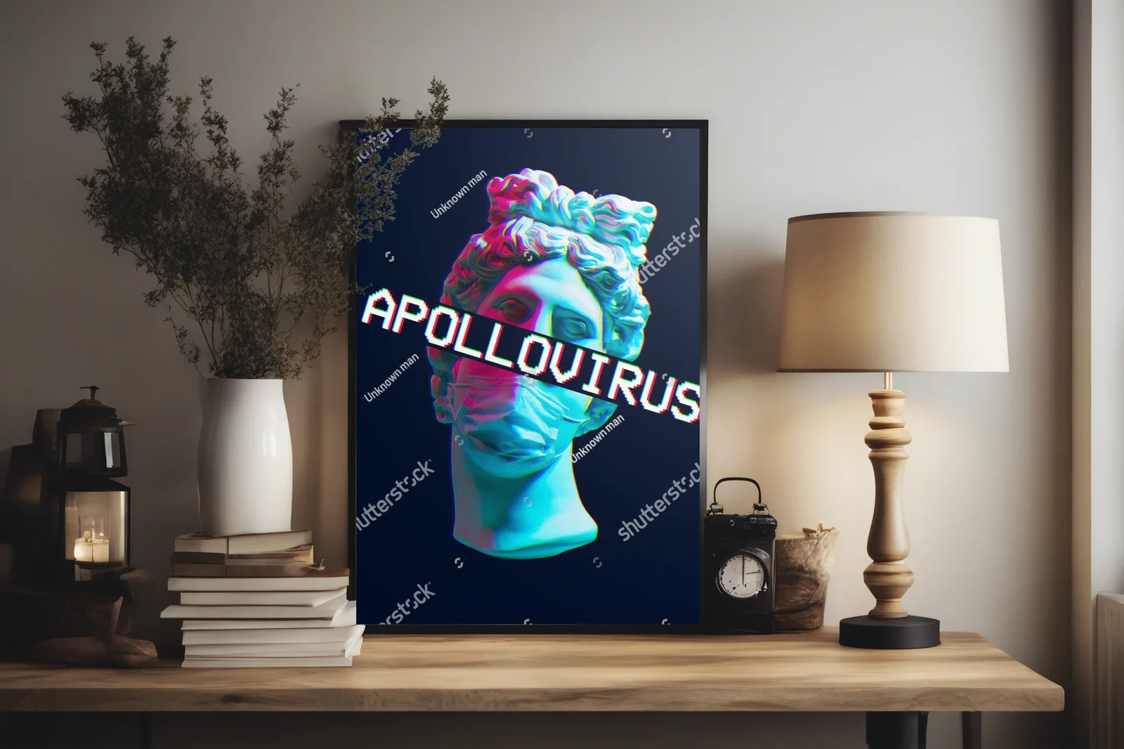 Futurystyczny Apollo w neonowej aurze