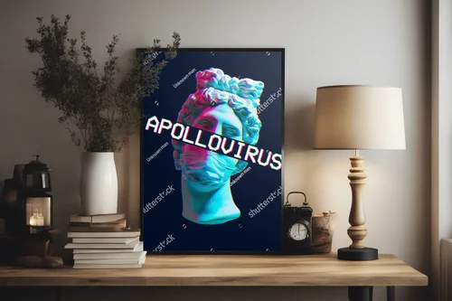 Futurystyczny Apollo w neonowej aurze