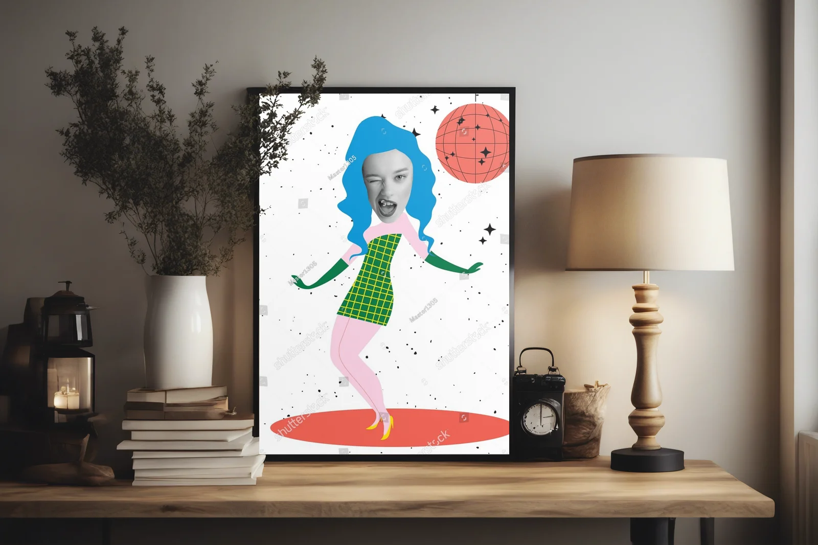 Radosny taniec dziewczynki w retro klubie