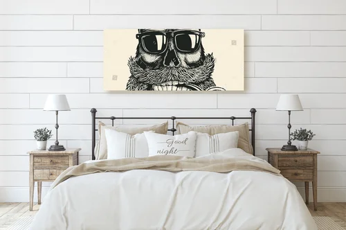 Stylowa czaszka hipstera w wyrazistych odcieniach