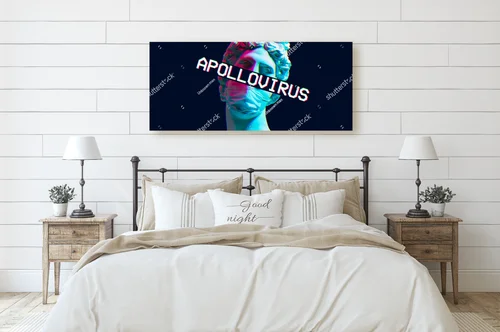 Futurystyczny Apollo w neonowej aurze