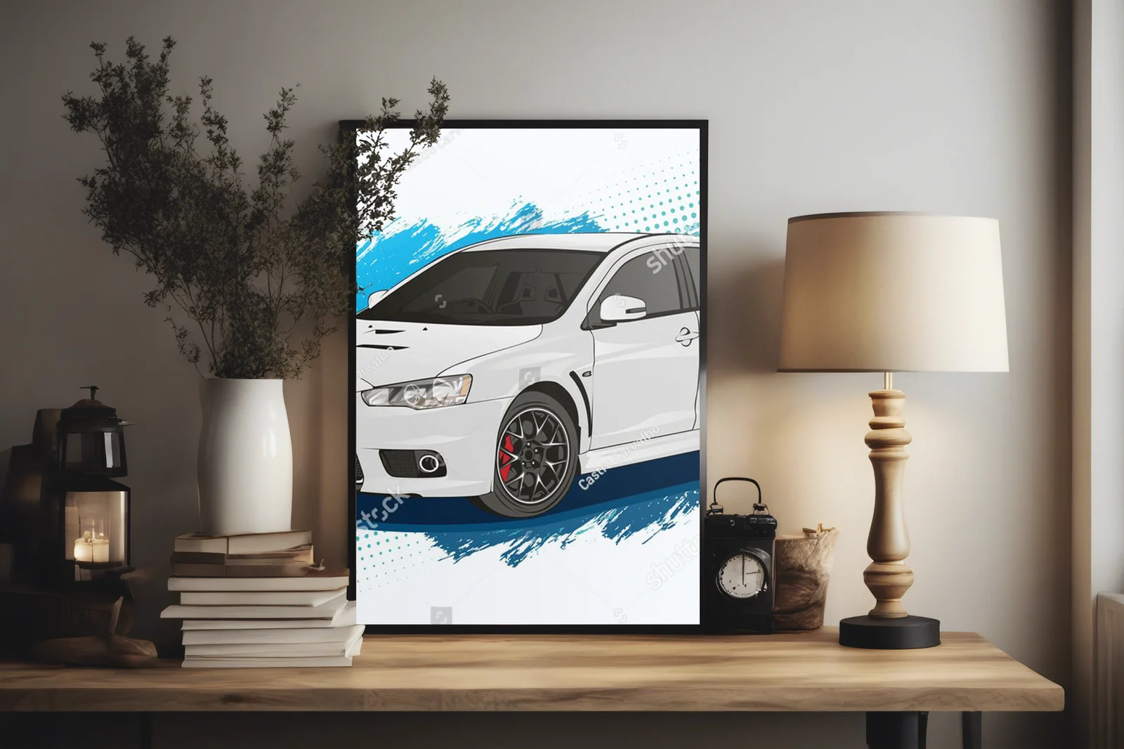 Elegancka motoryzacyjna kompozycja w tonach bieli