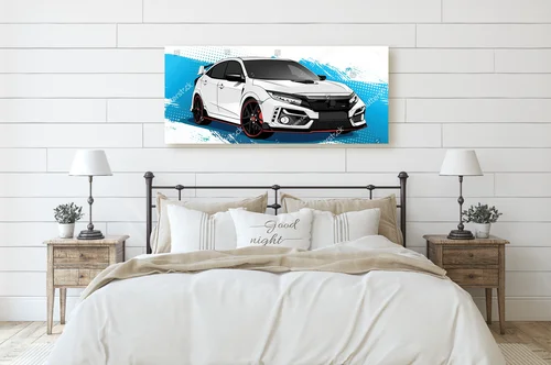 Abstrakcyjny motyw sportowego auta w nowoczesnej estetyce